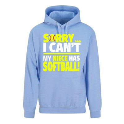 Sorry My Niece Has Softball Gift Unts And Uncles Cool Gift Unisex Surf Hoodie