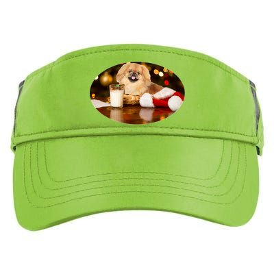 Santa Milk N Cookies Dog Pekingese Gift Adult Drive Performance Visor