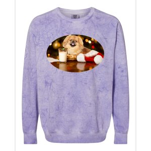 Santa Milk N Cookies Dog Pekingese Gift Colorblast Crewneck Sweatshirt