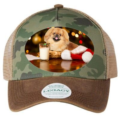 Santa Milk N Cookies Dog Pekingese Gift Legacy Tie Dye Trucker Hat