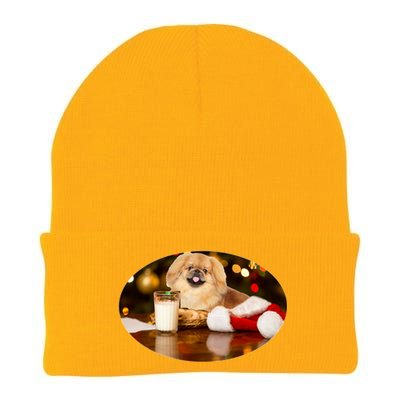 Santa Milk N Cookies Dog Pekingese Gift Knit Cap Winter Beanie