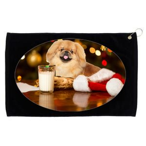 Santa Milk N Cookies Dog Pekingese Gift Grommeted Golf Towel