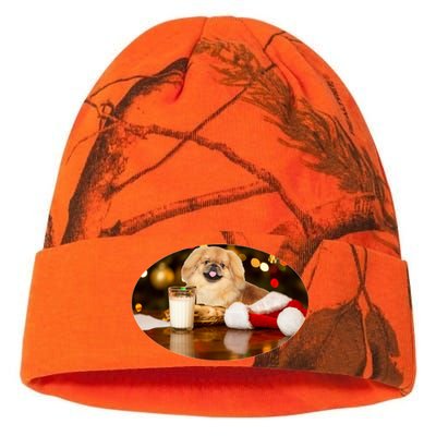 Santa Milk N Cookies Dog Pekingese Gift Kati Licensed 12" Camo Beanie