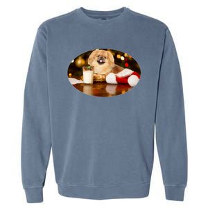 Santa Milk N Cookies Dog Pekingese Gift Garment-Dyed Sweatshirt