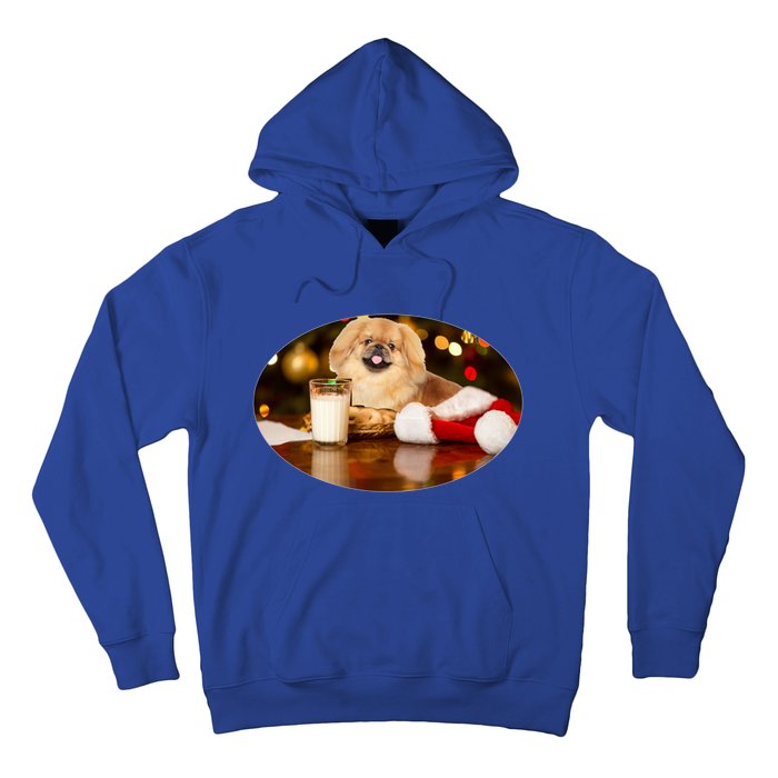 Santa Milk N Cookies Dog Pekingese Gift Hoodie