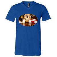 Santa Milk N Cookies Dog Pekingese Gift V-Neck T-Shirt