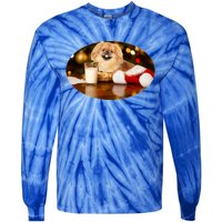 Santa Milk N Cookies Dog Pekingese Gift Tie-Dye Long Sleeve Shirt