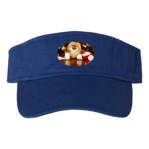 Santa Milk N Cookies Dog Pekingese Gift Valucap Bio-Washed Visor