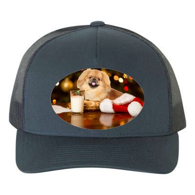 Santa Milk N Cookies Dog Pekingese Gift Yupoong Adult 5-Panel Trucker Hat