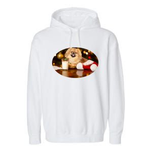 Santa Milk N Cookies Dog Pekingese Gift Garment-Dyed Fleece Hoodie