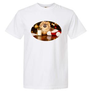 Santa Milk N Cookies Dog Pekingese Gift Garment-Dyed Heavyweight T-Shirt