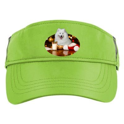 Santa Milk N Cookies Dog Samoyed Gift Adult Drive Performance Visor