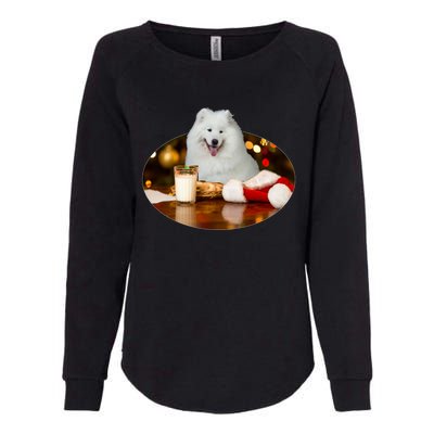 Santa Milk N Cookies Dog Samoyed Gift Womens California Wash Sweatshirt