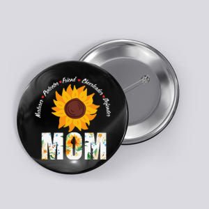 Sunflower Mom Nurturer Protector Friend Cute Mother's Day Button