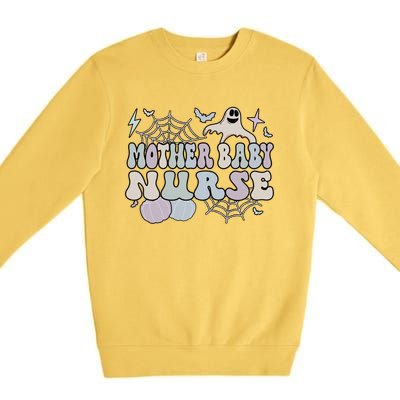 Spooky Mother Nurse Halloween Postpartum Nurse Gift Premium Crewneck Sweatshirt