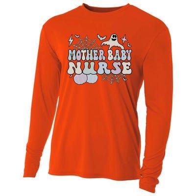 Spooky Mother Nurse Halloween Postpartum Nurse Gift Cooling Performance Long Sleeve Crew