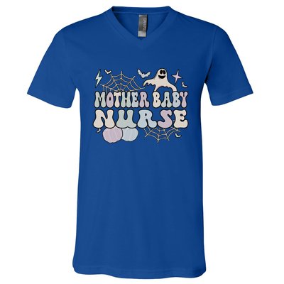 Spooky Mother Nurse Halloween Postpartum Nurse Gift V-Neck T-Shirt