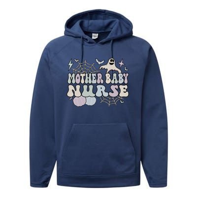 Spooky Mother Nurse Halloween Postpartum Nurse Gift Performance Fleece Hoodie