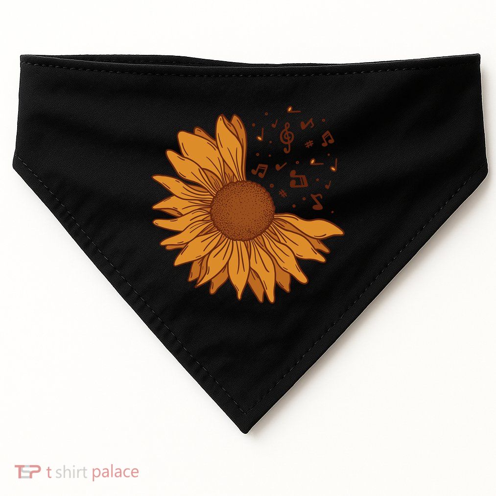 Sunflower Musical Notes USA-Made Doggie Bandana