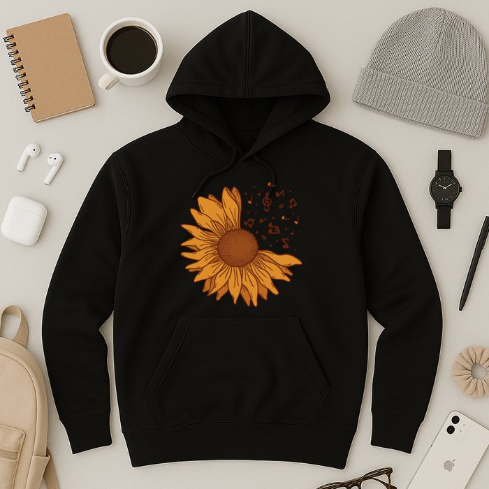 Sunflower Musical Notes Hoodie