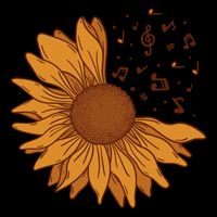 Sunflower Musical Notes Drawstring Bag