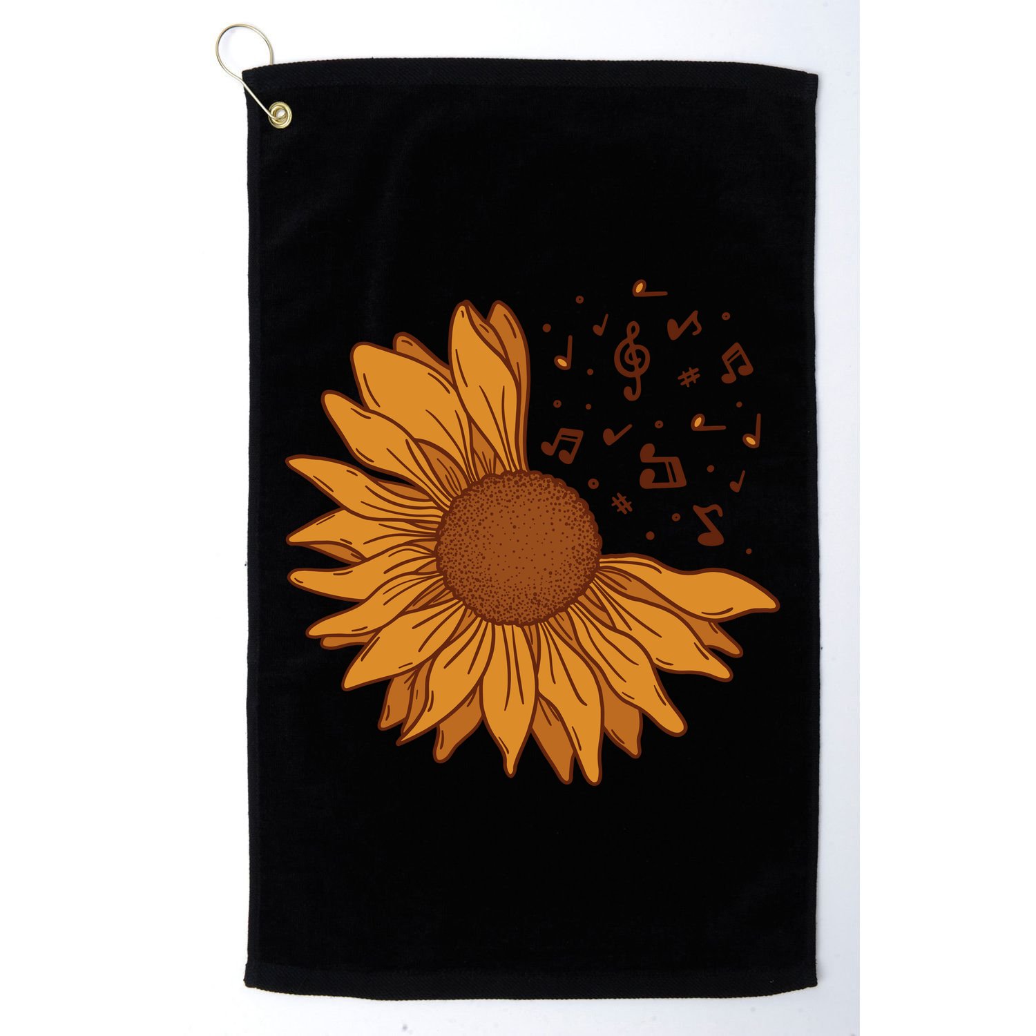 Sunflower Musical Notes Golf Towel
