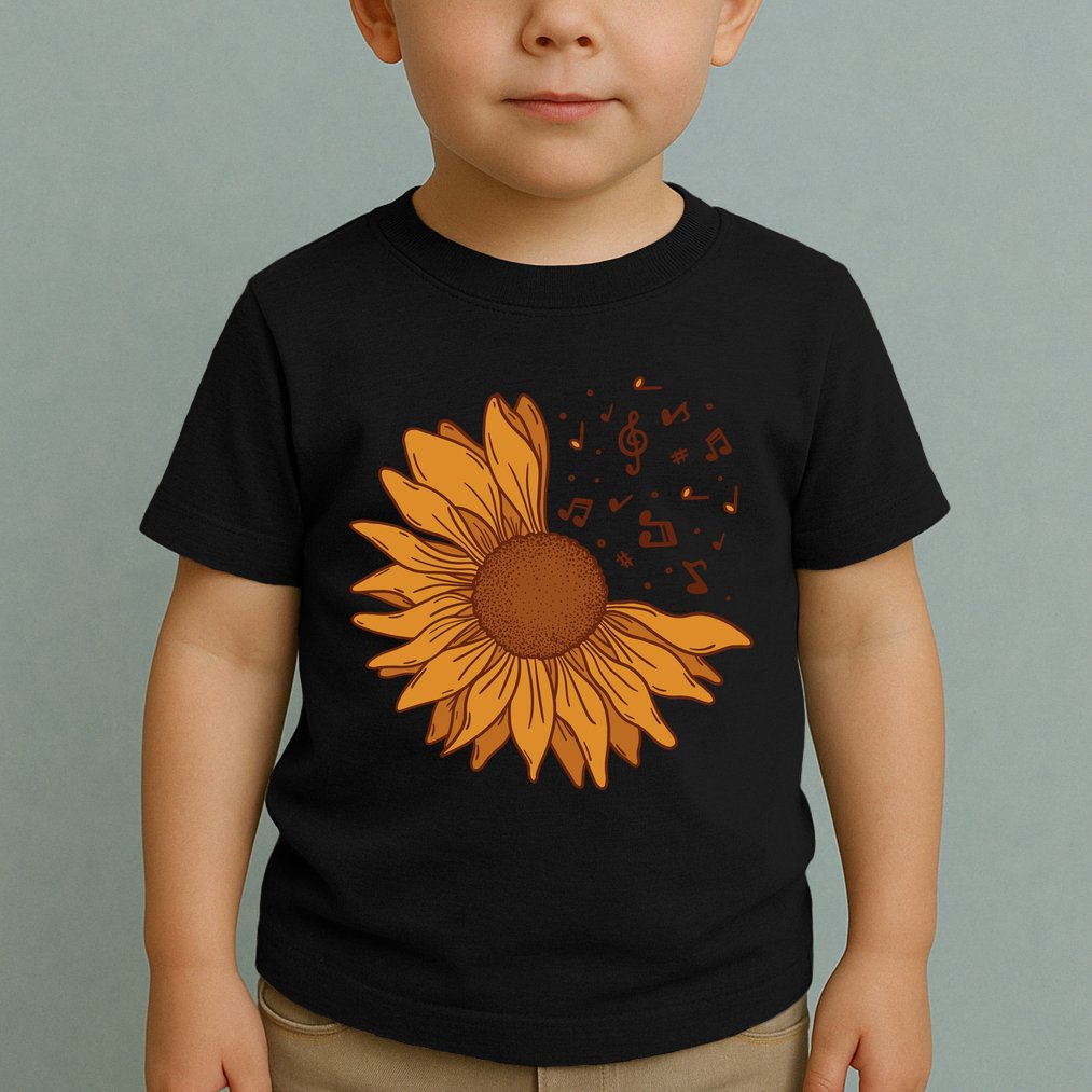 Sunflower Musical Notes Toddler T-Shirt