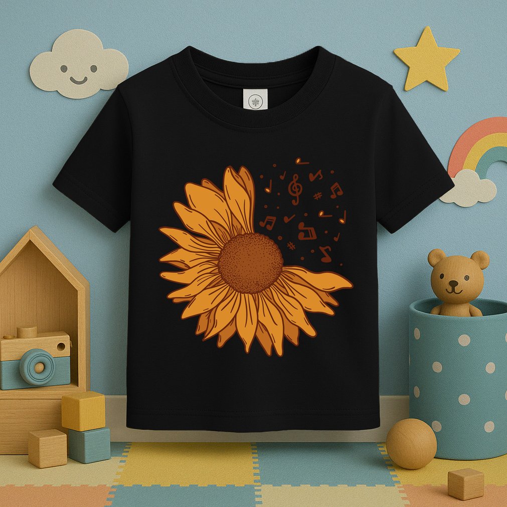 Sunflower Musical Notes Toddler T-Shirt