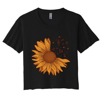 Sunflower Musical Notes Crop Top