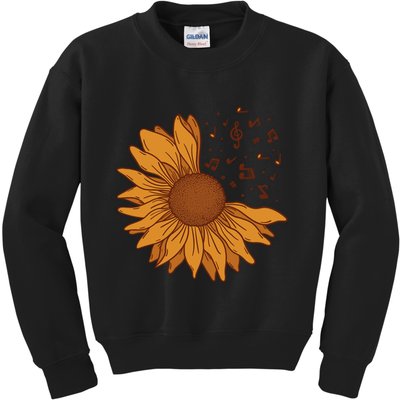 Sunflower Musical Notes Kids Sweatshirt