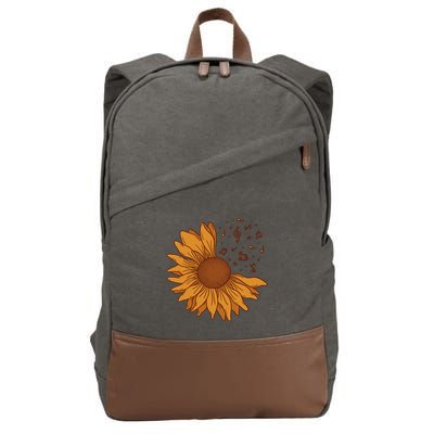 Sunflower Musical Notes Cotton Canvas Backpack
