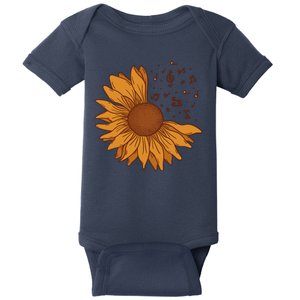 Sunflower Musical Notes Baby Bodysuit