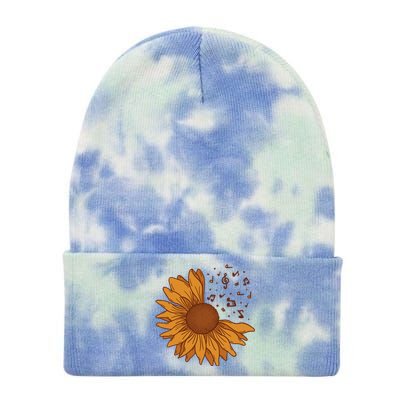 Sunflower Musical Notes Tie Dye 12in Knit Beanie