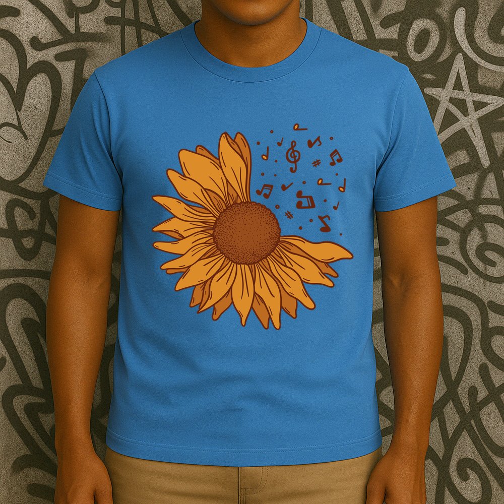Sunflower Musical Notes T-Shirt