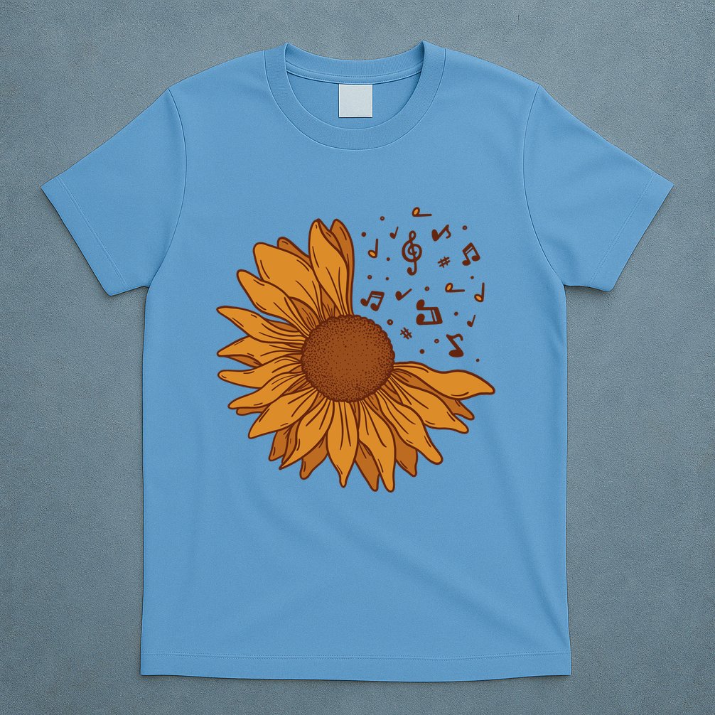 Sunflower Musical Notes T-Shirt