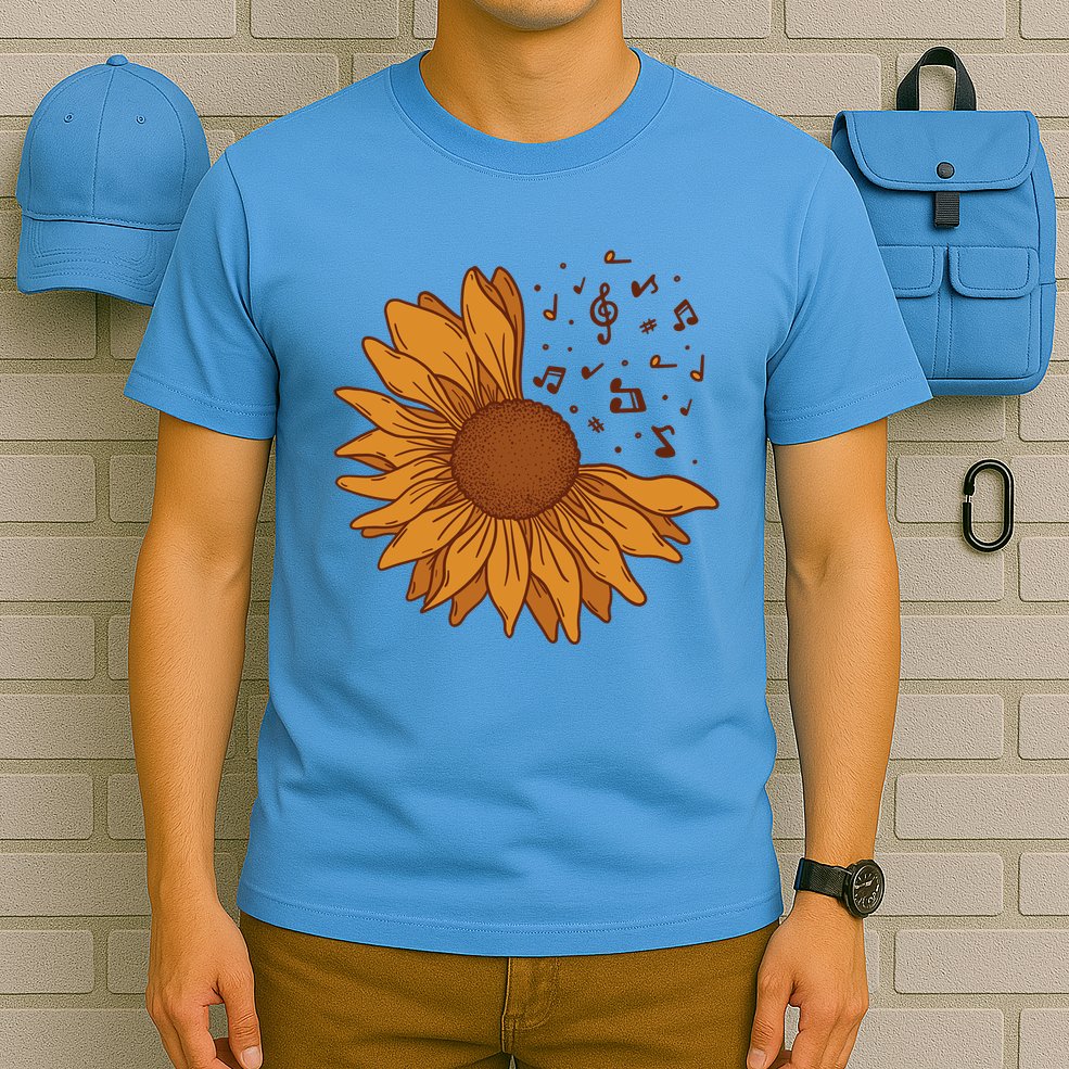 Sunflower Musical Notes T-Shirt