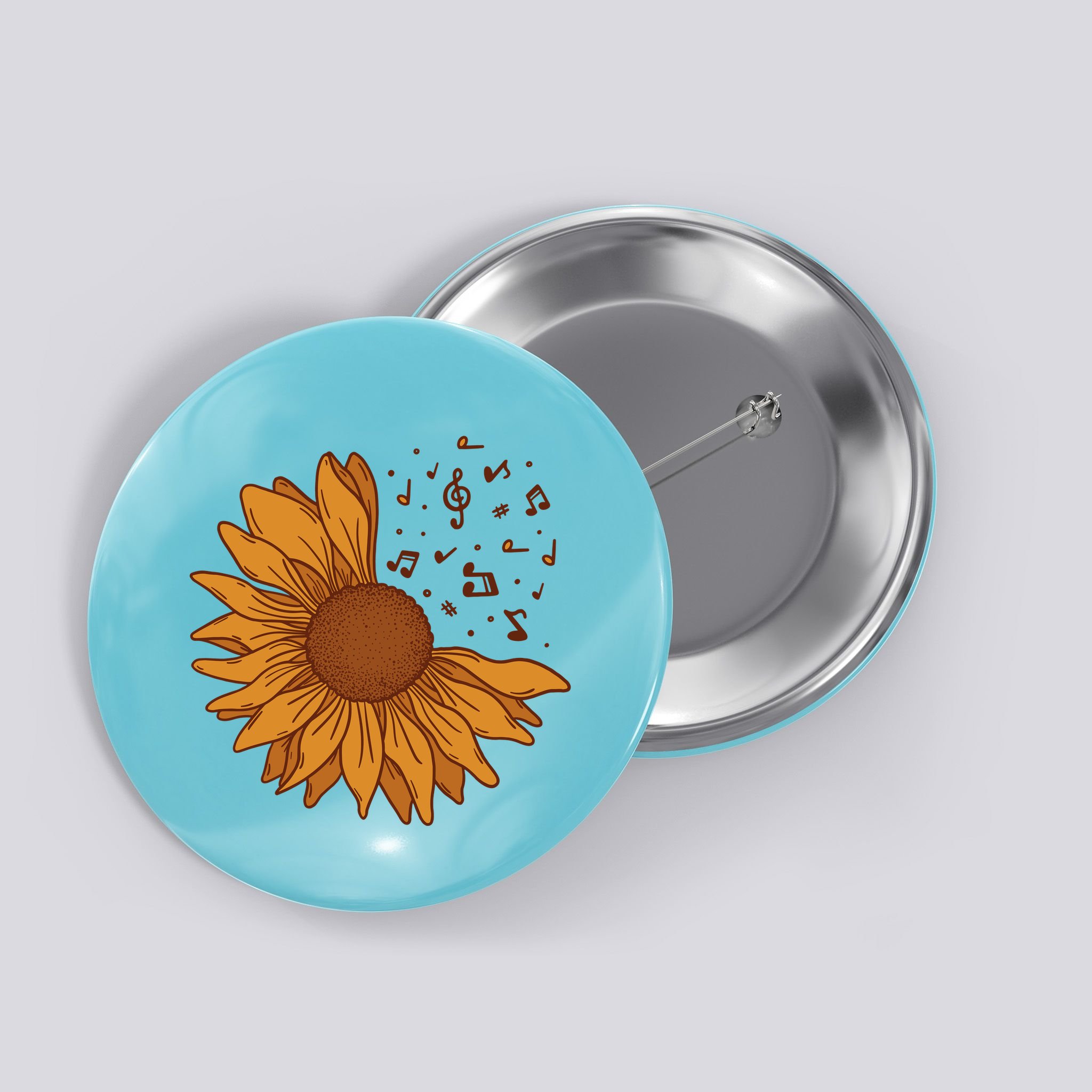 Sunflower Musical Notes Button