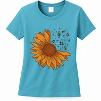 Sunflower Musical Notes Womens T-Shirt