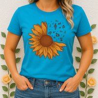 Sunflower Musical Notes Womens T-Shirt