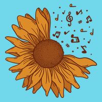 Sunflower Musical Notes Womens T-Shirt
