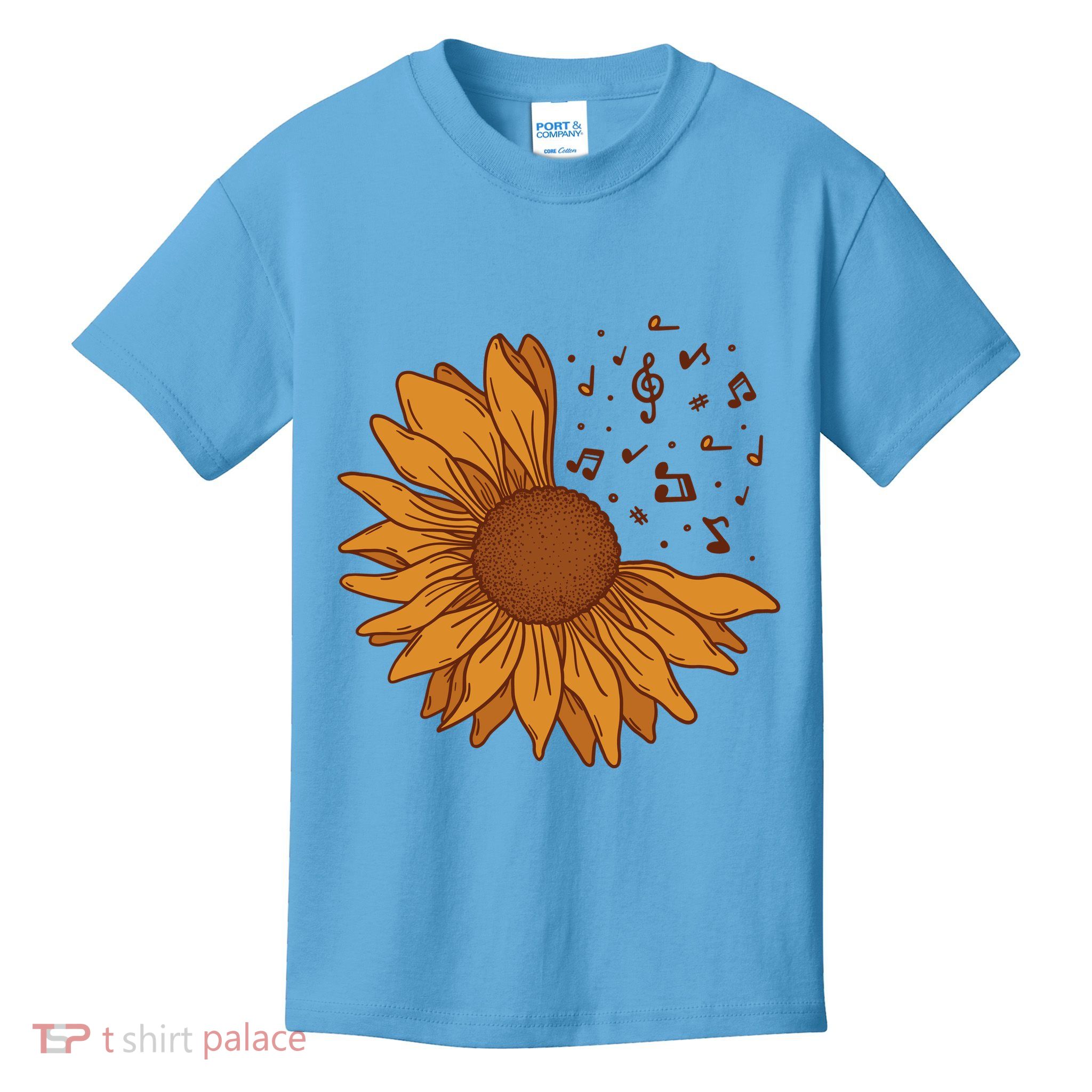 Sunflower Musical Notes Kids T-Shirt