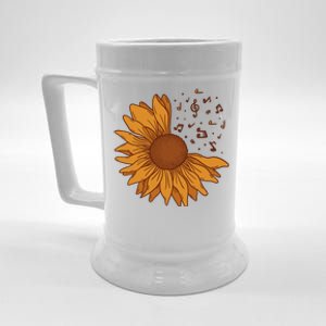 Sunflower Musical Notes Beer Stein