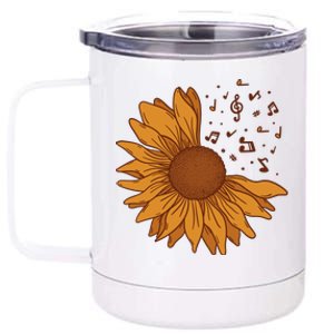 Sunflower Musical Notes 12 oz Stainless Steel Tumbler Cup