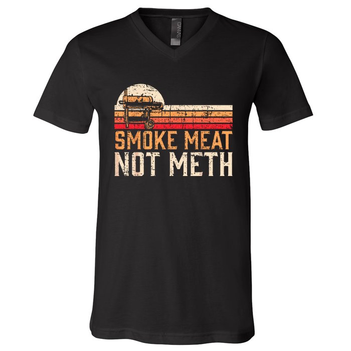 Smoke Meat Not Meth Brisket BBQ Grill V-Neck T-Shirt