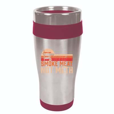 Smoke Meat Not Meth Brisket Bbq Grill 16oz Travel Tumbler