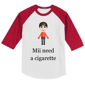 Slimnotshadyyy Mii Need A Cigarette Kids Colorblock Raglan Jersey