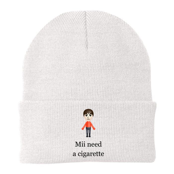 Slimnotshadyyy Mii Need A Cigarette Knit Cap Winter Beanie