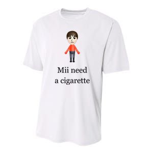 Slimnotshadyyy Mii Need A Cigarette Youth Performance Sprint T-Shirt