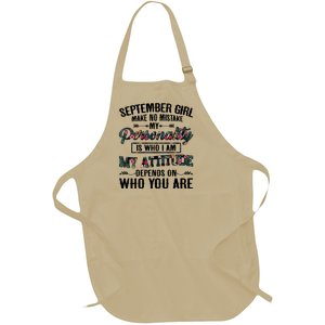 September Make No Mistake My Personality Is Who I Am Gift Full-Length Apron With Pockets