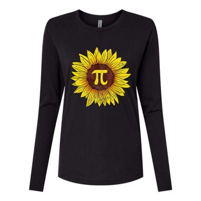 Sunflower Math Nerd Pi Symbol Pi Day Womens Cotton Relaxed Long Sleeve T-Shirt